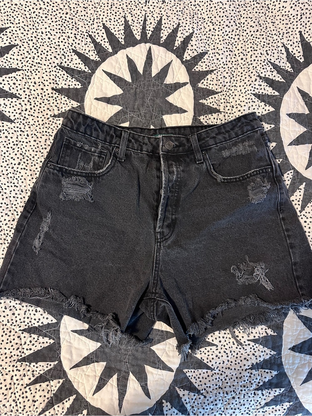 wild fable Black Distressed Denim Shorts